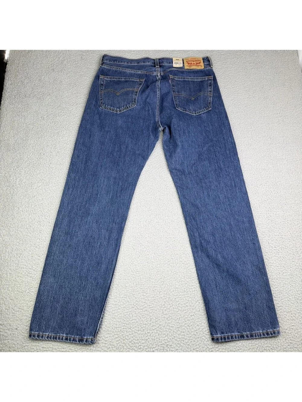 Levis 505 Blue Denim Jeans Men's 36x32 Regular Fit Straight Leg 100% Cotton NWT